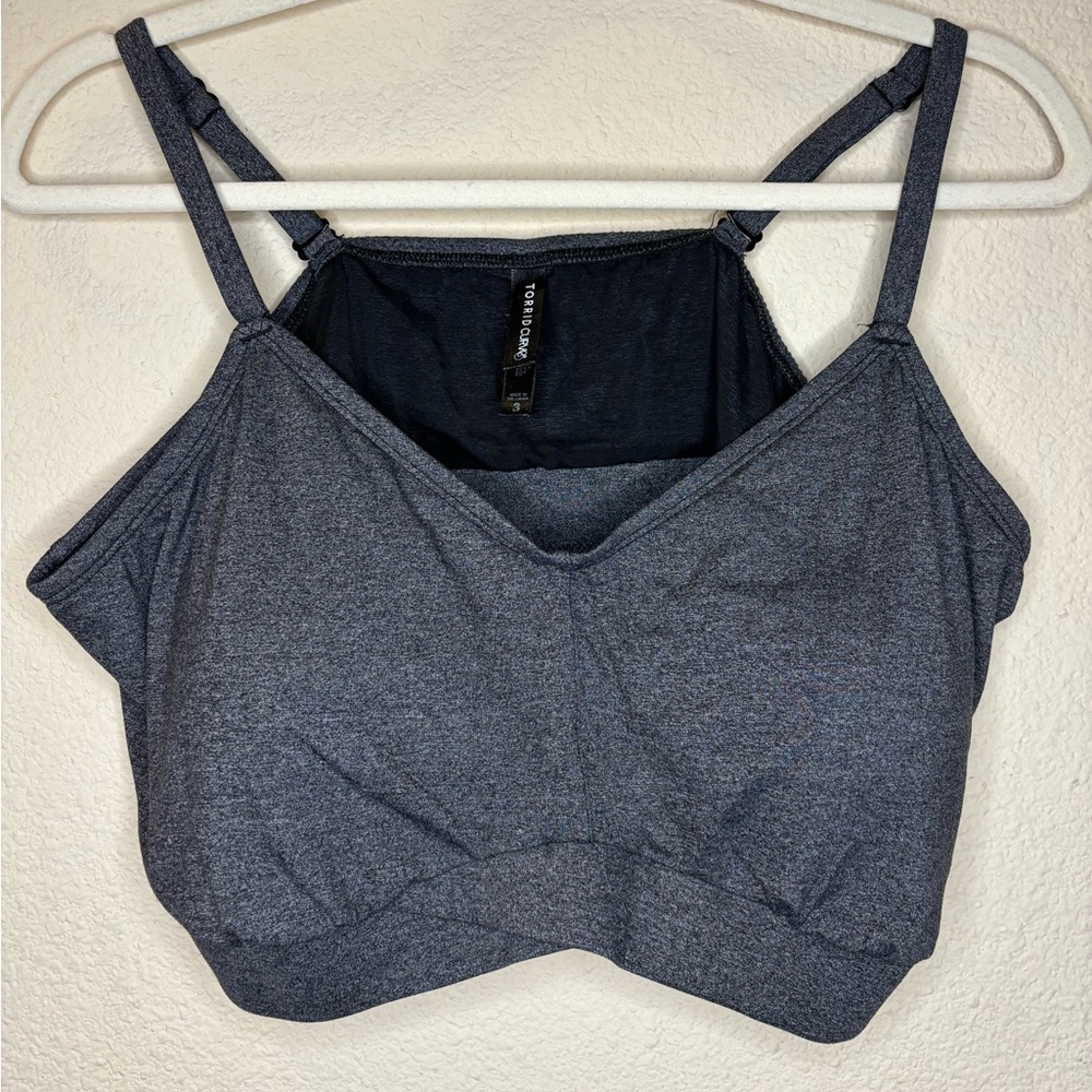 Torrid Curve Heather Gray Cross Front Bralette 3x